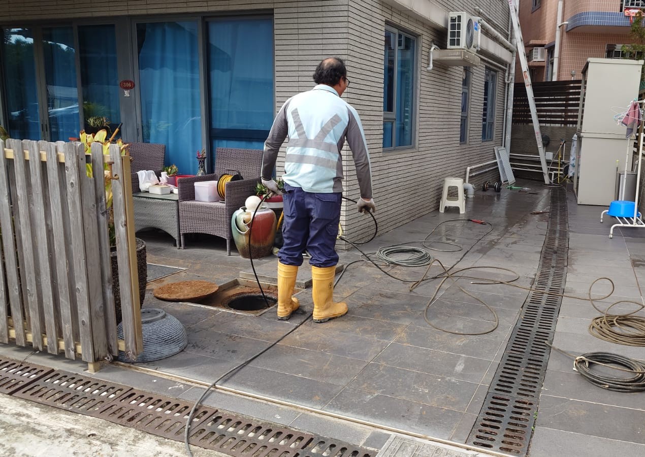 Drain condition after clearing work is complete